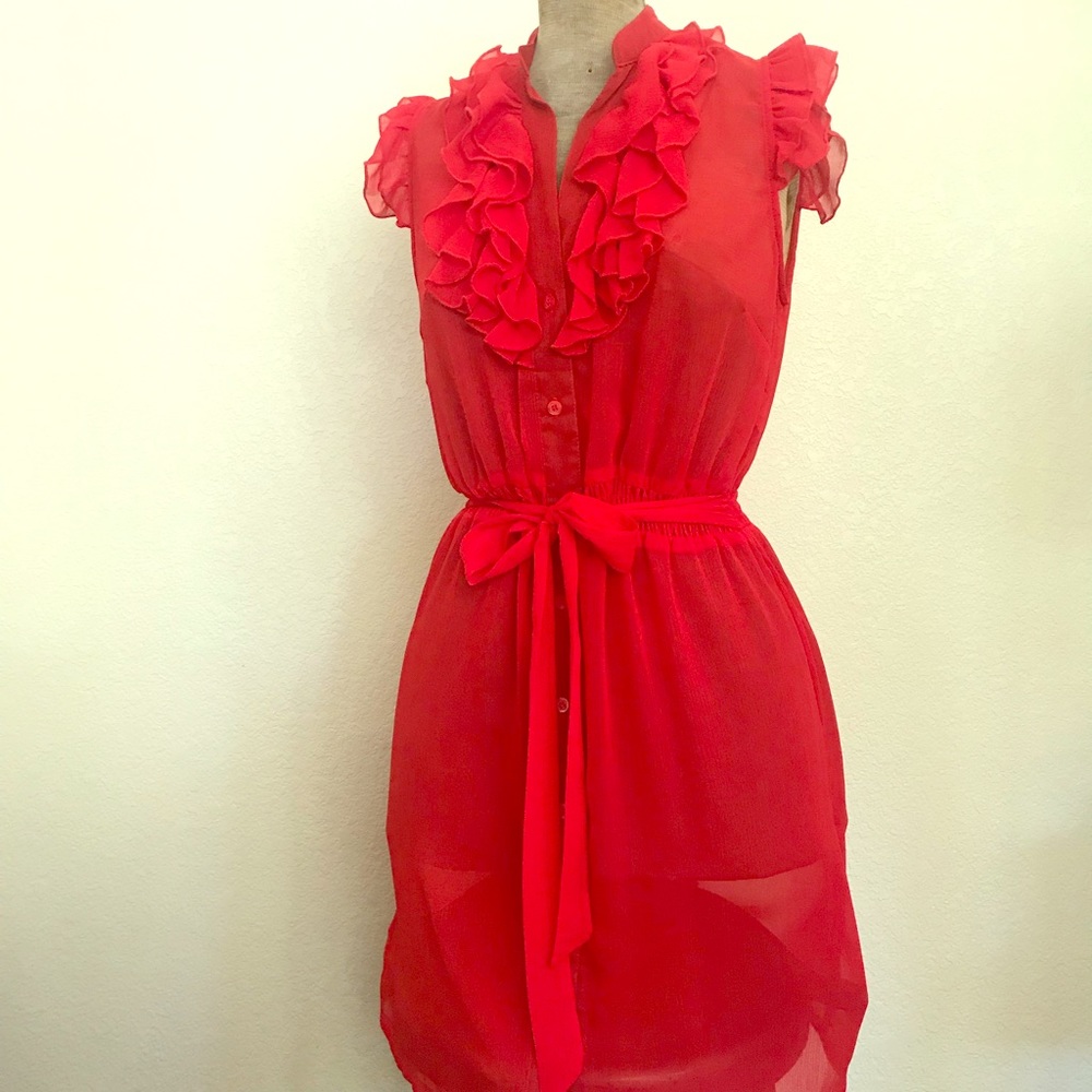 Red Ruffle Top